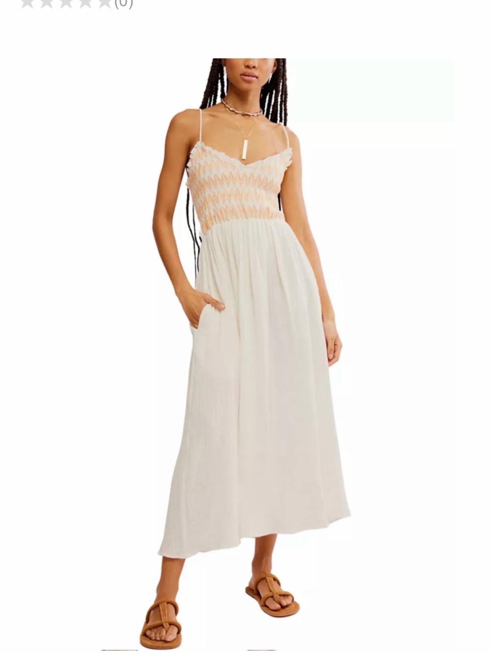 Free People
Sweet Nothings Midi Dress  in Cream and Peach NWT size large